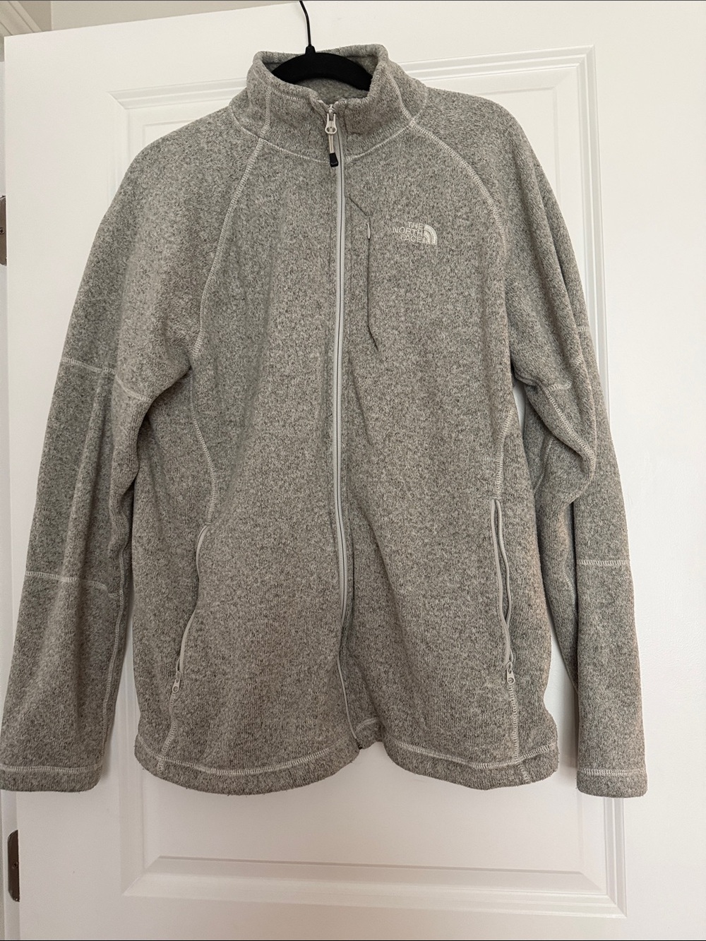 The North Face Heather Gray Full-Zip Fleece Jacket